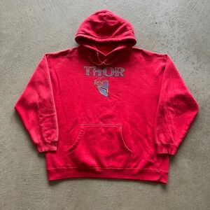 Vintage Thor MX Sweatshirt Size XL Red Motocross Racing Hoodie Pullover USA Made